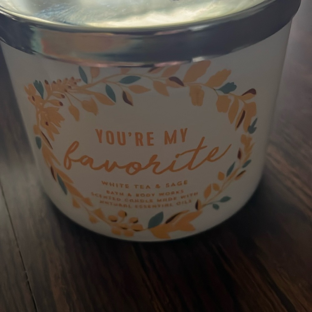 Bbw candle You’re My Favorite white tea and sage